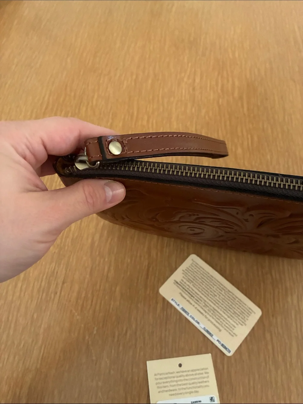 NWT Patricia Nash Tooled Cassini Leather Pouch